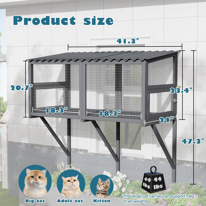 Tucker Murphy Pet™ Cat Catio, Cat Window Box for Multiple